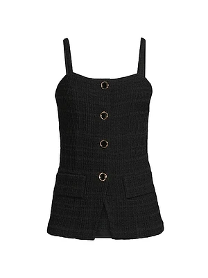 Plaid Textured Knit Tank