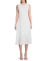 Pointelle-Knit Midi-Dress