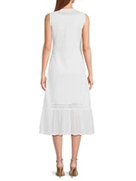 Pointelle-Knit Midi-Dress