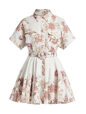 Diza Floral Mini Shirtdress