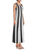 Striped A-Line Maxi Dress