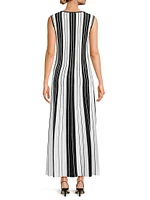 Striped A-Line Maxi Dress