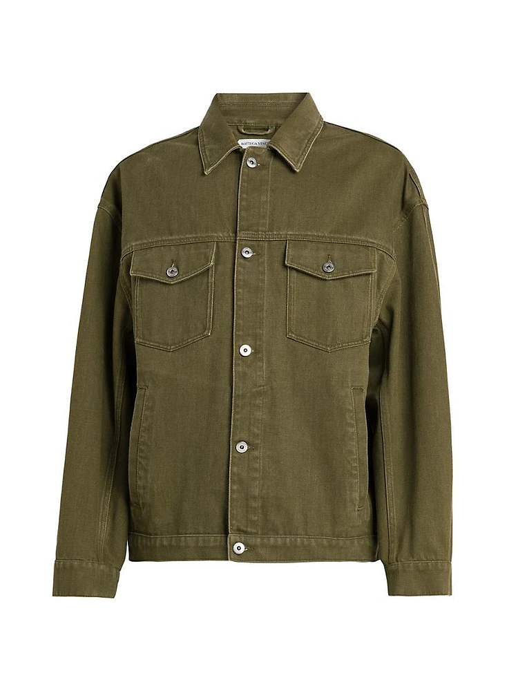 Denim Button-Front Jacket