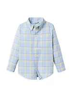 Little Boy's & Plaid Shirt Shorts Set