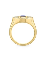 14K Yellow Gold, Sapphire & 0.65 TCW Diamond Cocktail Ring