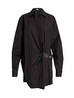 Draped Mini Shirtdress
