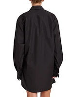 Draped Mini Shirtdress