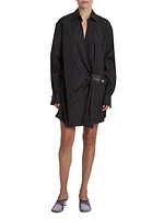 Draped Mini Shirtdress