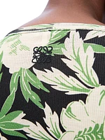 Floral Silk-Blend Crewneck Midi-Dress