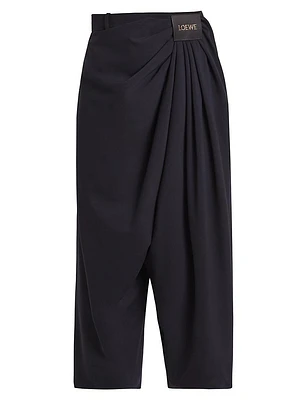 Cropped Draped Trousers