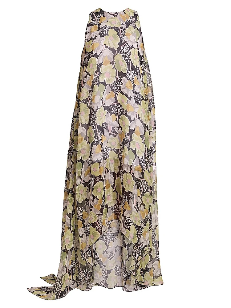 Floral Silk Relaxed Gown