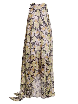 Floral Silk Relaxed Gown