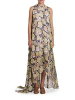 Floral Silk Relaxed Gown