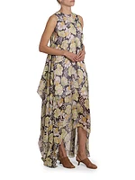 Floral Silk Relaxed Gown