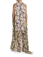 Floral Silk Relaxed Gown
