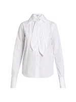 Tie-Neck Cotton Shirt