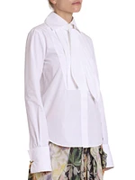 Tie-Neck Cotton Shirt