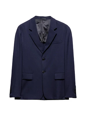 Single-Breasted Wool Blend Jacket