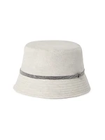 Linen Sparkling Canvas Bucket Hat with Shiny Band