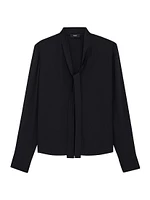 Silk Tie-Neck Blouse