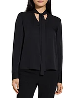 Silk Tie-Neck Blouse