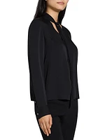 Silk Tie-Neck Blouse