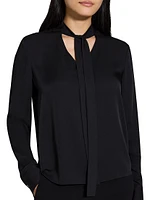 Silk Tie-Neck Blouse