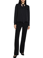 Silk Tie-Neck Blouse