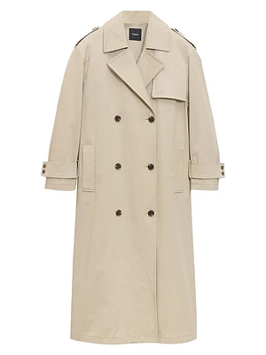 Cotton Oversized Double-Breasted Trench Coat