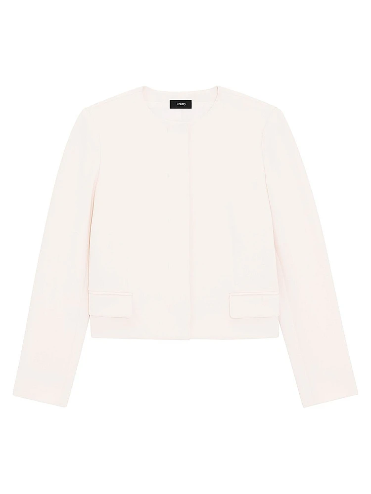 Crepe Collarless Jacket