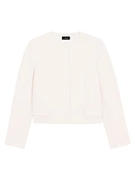 Crepe Collarless Jacket