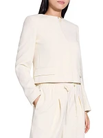 Crepe Collarless Jacket