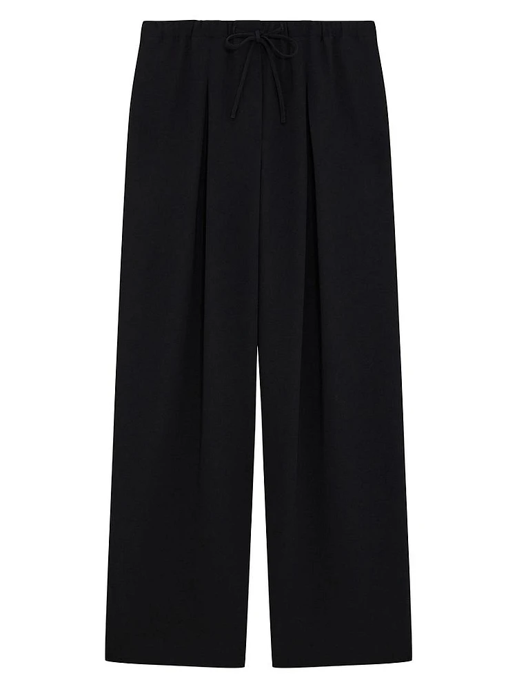 Pleated Crêpe Casual Pants