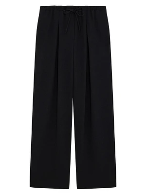 Pleated Crêpe Casual Pants