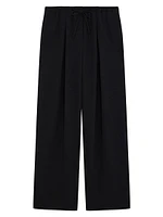 Pleated Crêpe Casual Pants