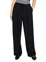 Pleated Crêpe Casual Pants