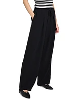Pleated Crêpe Casual Pants