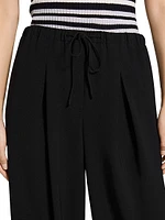 Pleated Crêpe Casual Pants