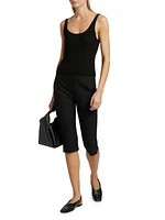 Tight Cotton-Blend Capri Pants
