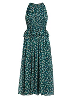 Adeline Floral Silk midi-Dress