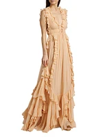 Florella Ruffled Silk Georgette Gown