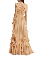 Florella Ruffled Silk Georgette Gown