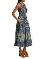 Essie Patchwork Batik Midi-Dress