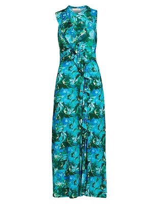 Elise Floral Ruffle Midi-Dress