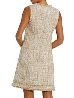 Beaded Tweed A-Line Shift Dress