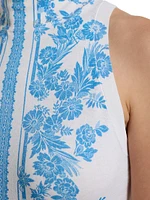 Jacy Floral Silk-Blend Turtleneck Top