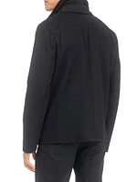 Wool Jacket with Detachable Merino Shearling Lamb Collar