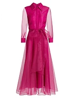 Starlette Organza Midi-Shirtdress
