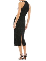 Embellished Halter Cocktail Dress