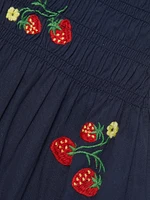 Lauren Strawberry Embroidered Midi-Dress